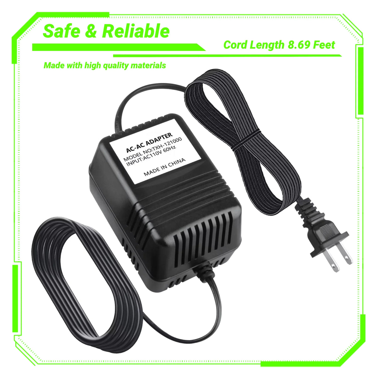 12V AC to AC Adapter Charger Power Supply Cord U849