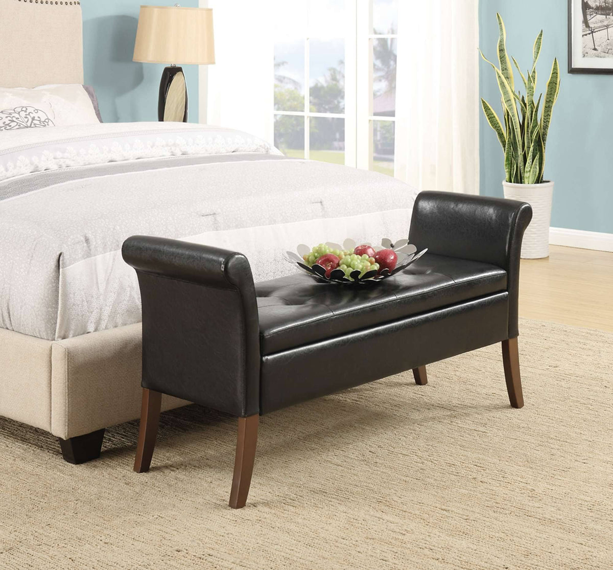 Black Storage Bench S504