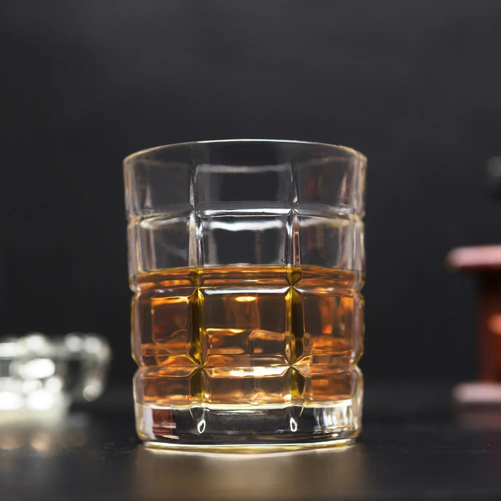 Clear Old Fashioned Whiskey Glasses Set of 4 M431