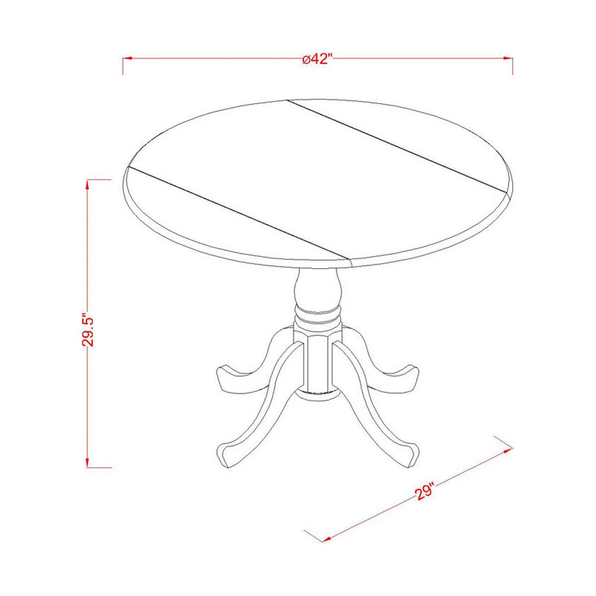 Round Table With Two 9" Drop Leaves M437