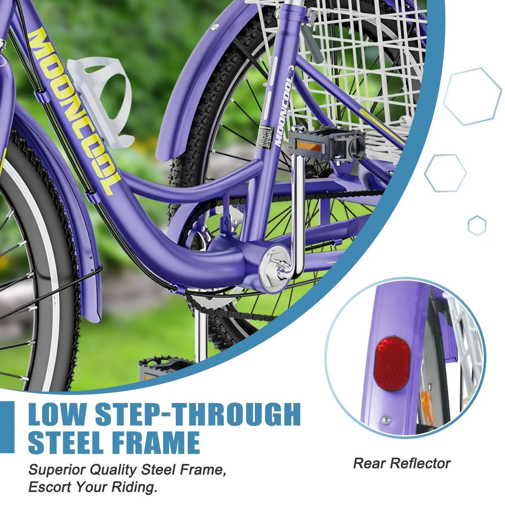 7 Speed Adult Tricycle with Basket & Dual Braking System V329049