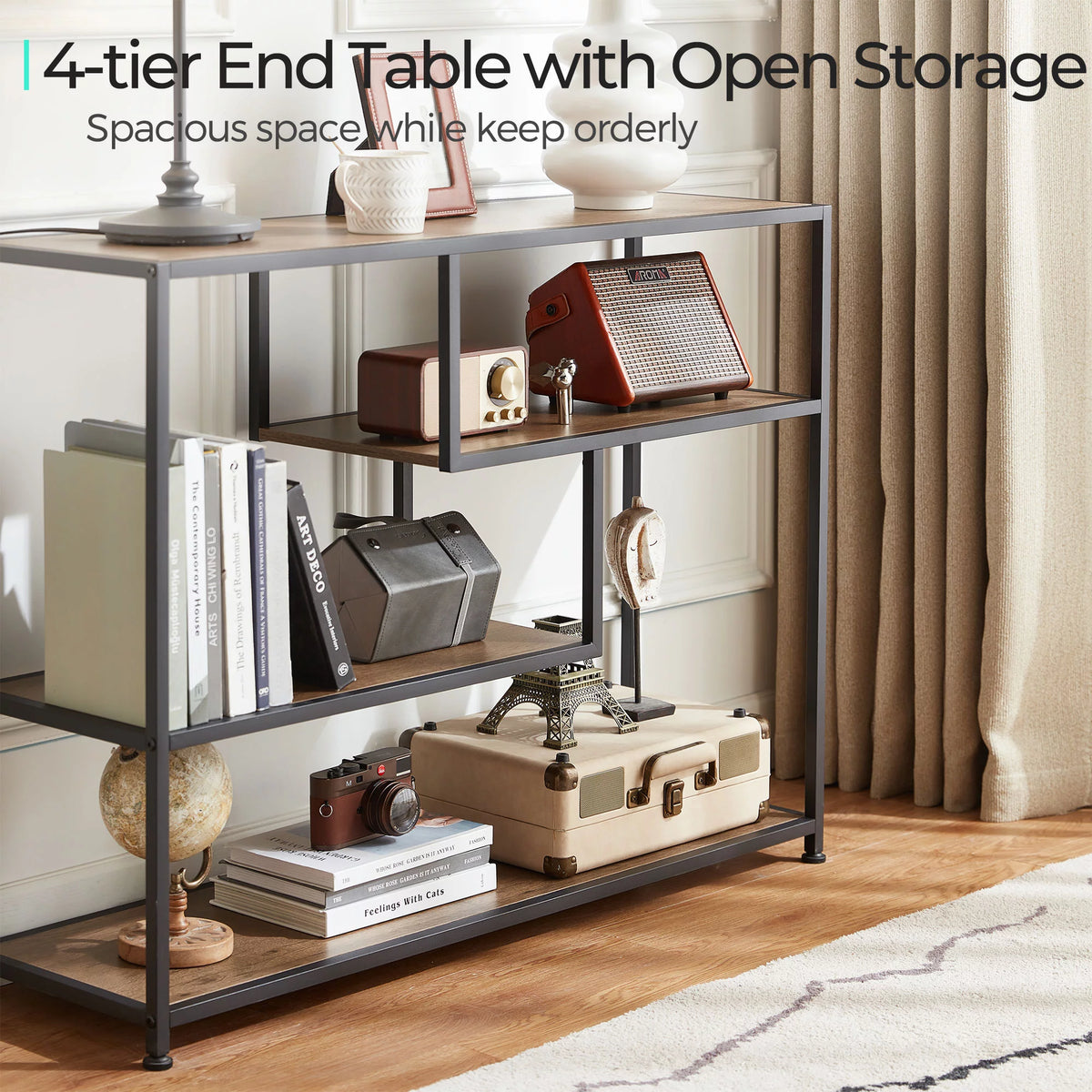 Narrow 4 Tier Wood Console Table J89848