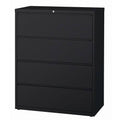 42"W 4-Drawer Metal File Cabinet, Black J92428