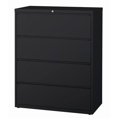 42"W 4-Drawer Metal File Cabinet, Black J92428