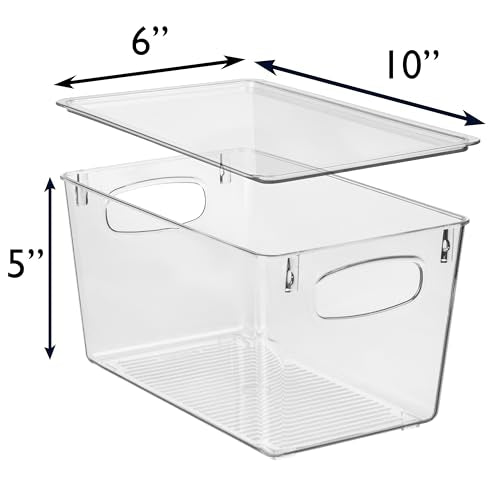 Plastic Storage Bins with Lids, 4 Pack G472365