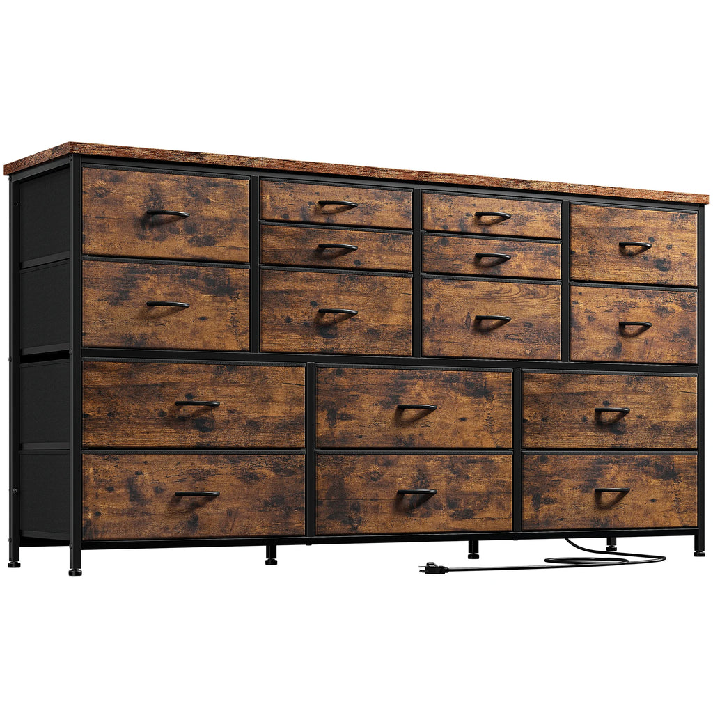 White 16 Drawer Dresser with Power Outlet I273823