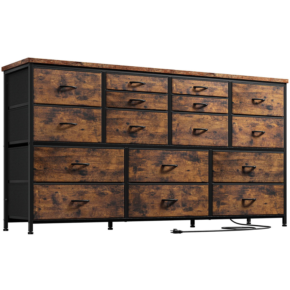 White 16 Drawer Dresser with Power Outlet I273823