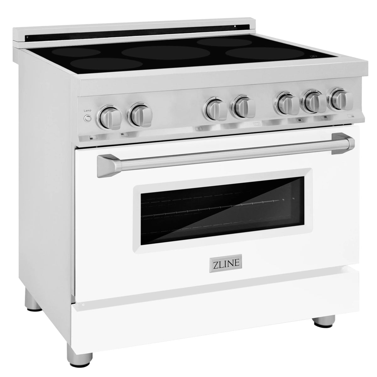 36 4.6 cu. ft. Induction Range with 5 Element Stove and Electric Oven in White Matte R525713