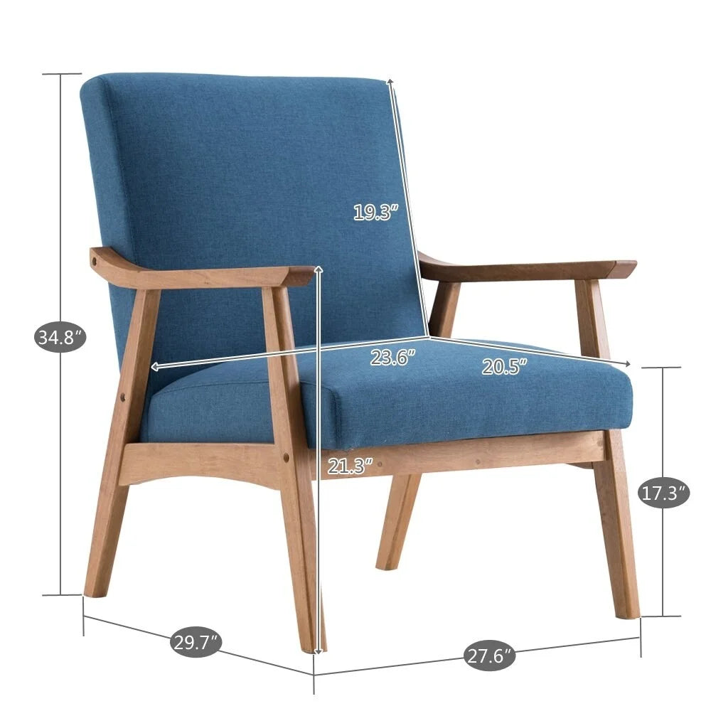 Beige Solid Wood Accent Chair K94638