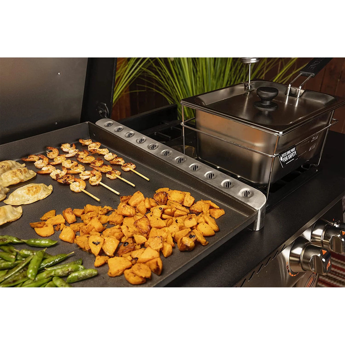 28 Inch 3 Burner Propane Griddle Cooking Station with Cabinets M42940