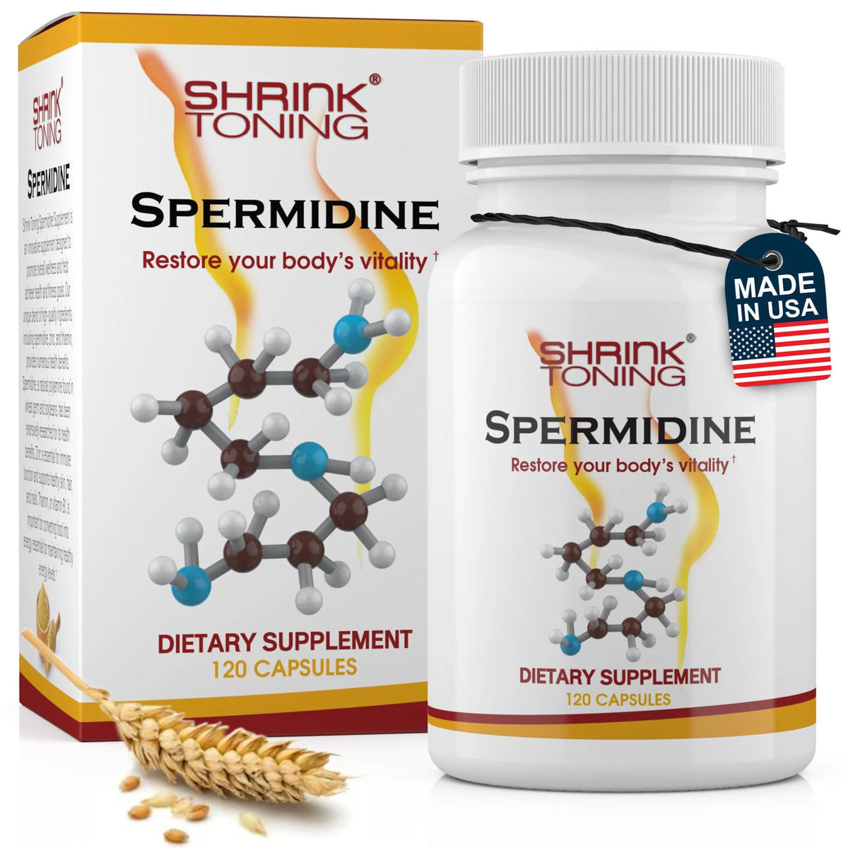 120 Vegan Caps Natural Spermidine Supplements with Zinc & Thiamin Y3327