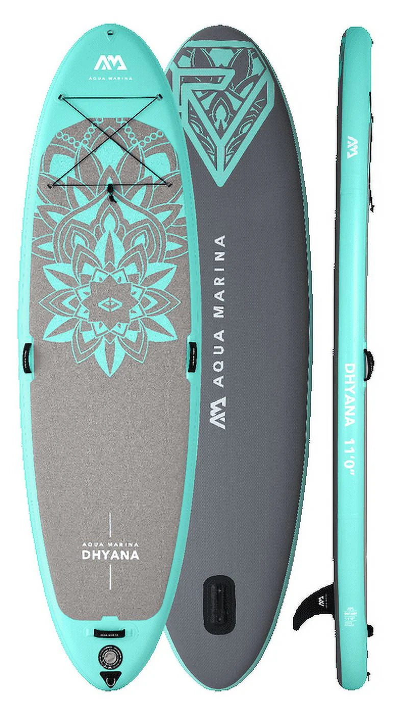 11'0 Inflatable Paddle Board with Carry Bag, Paddle, Fin, Pump & Safety Harness J49695