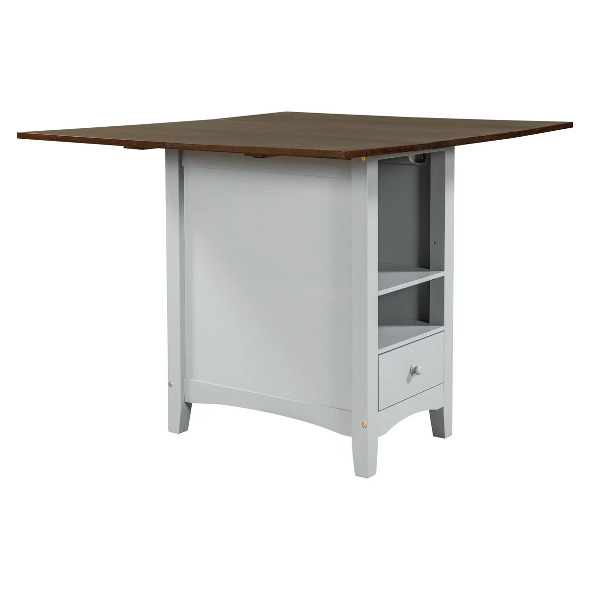 Farmhouse Wood 5-Piece Counter Height Dining Table Set with Drop Leaf F88777