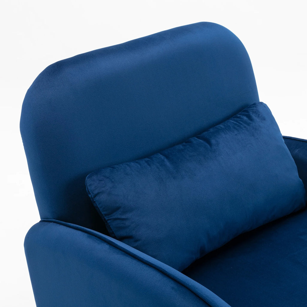 Navy Fabric Accent Armchair with Waist Cushion F1518