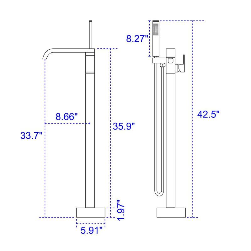 Single Handle Freestanding Bathtub Faucet with Handheld Shower Matte Black Q8813