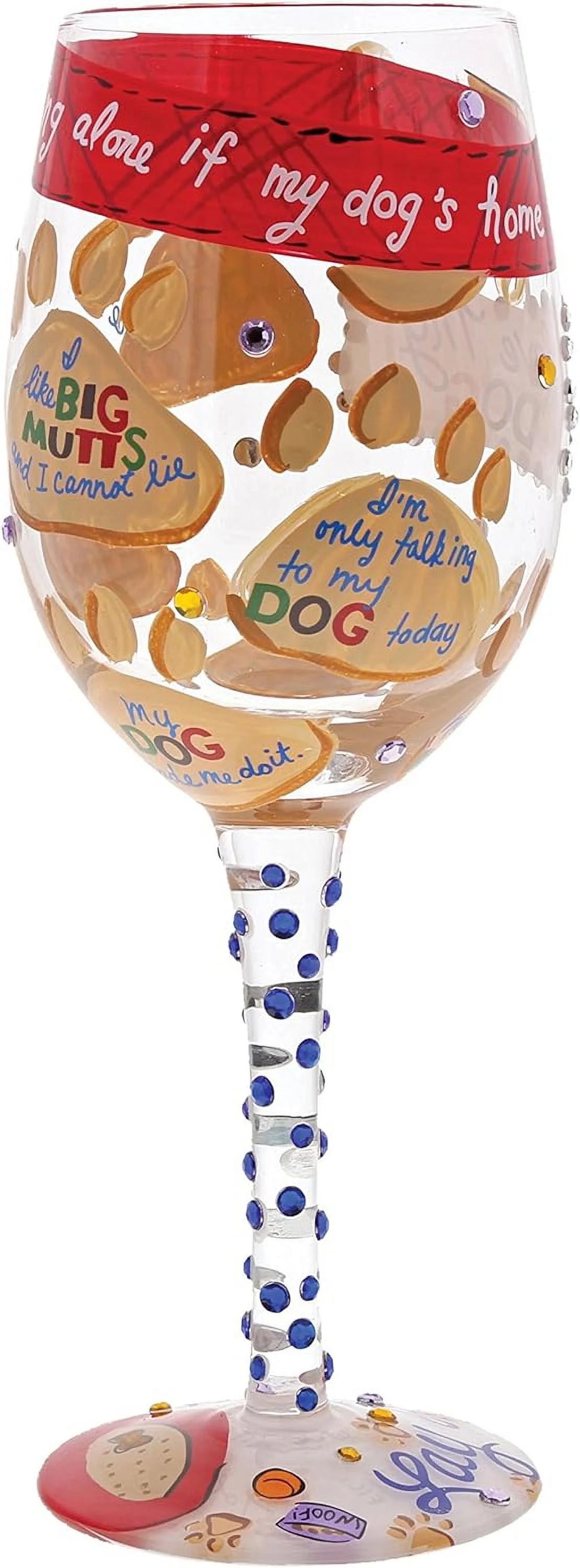 Hand-Painted Artisan Wine Glass 15 Oz Z136