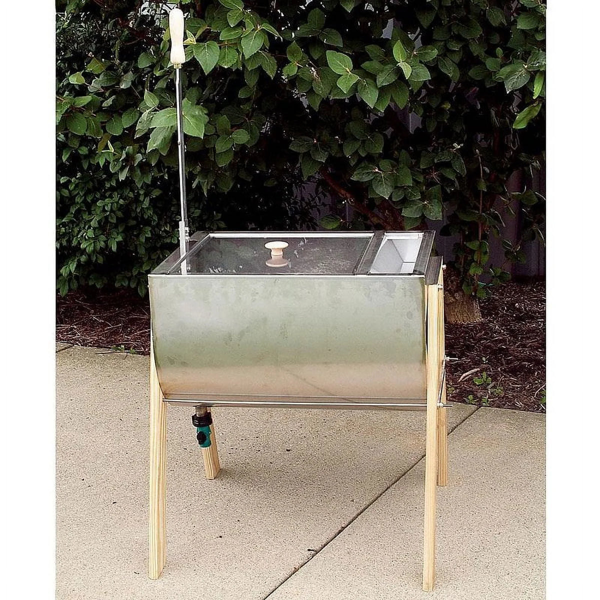 15 Gallon Laundry Agitator Hand Washer Tub and Wringer with Wooden Legs H8737