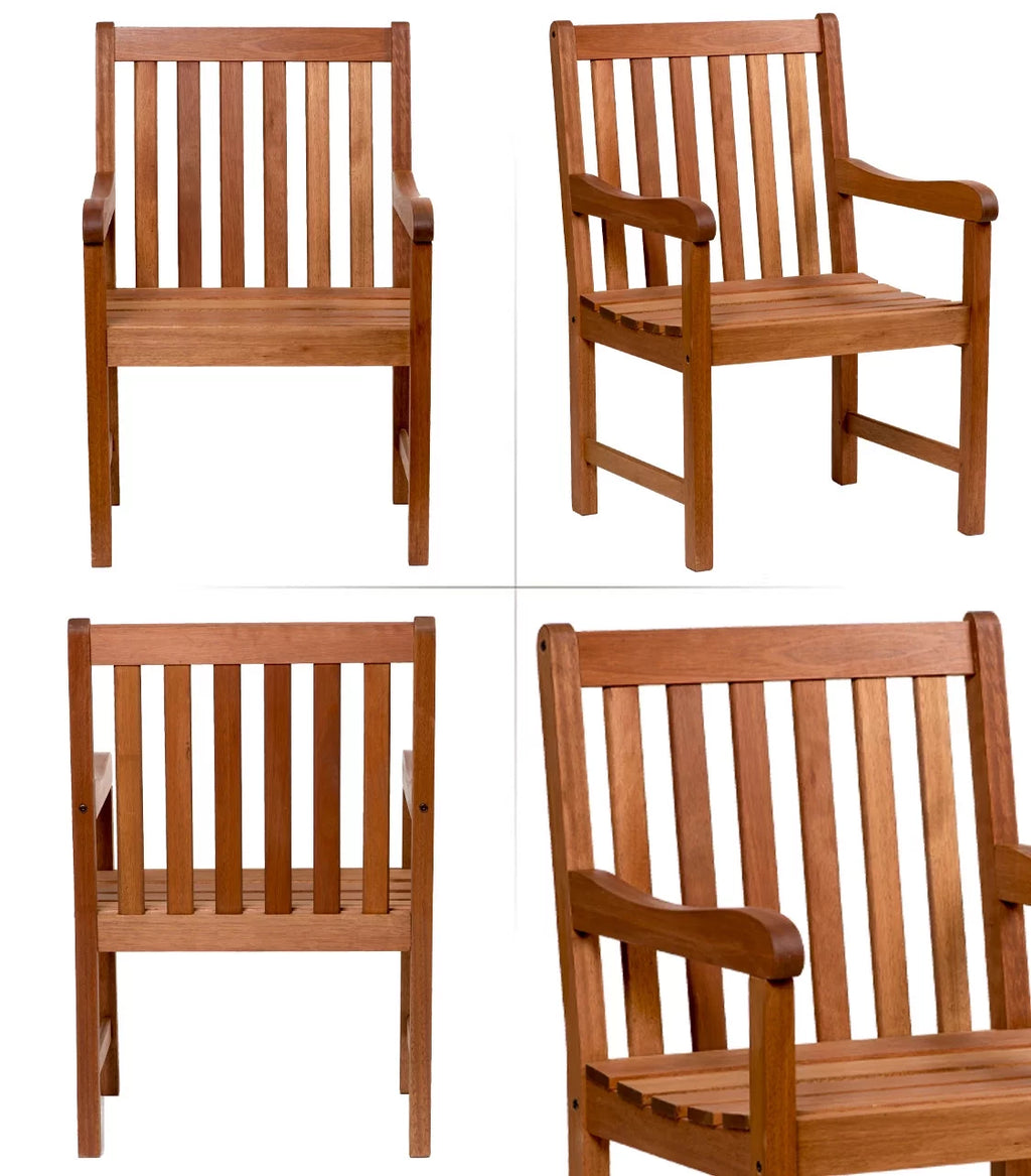 Solid Wood Rectangular Patio Dining Set Y860167