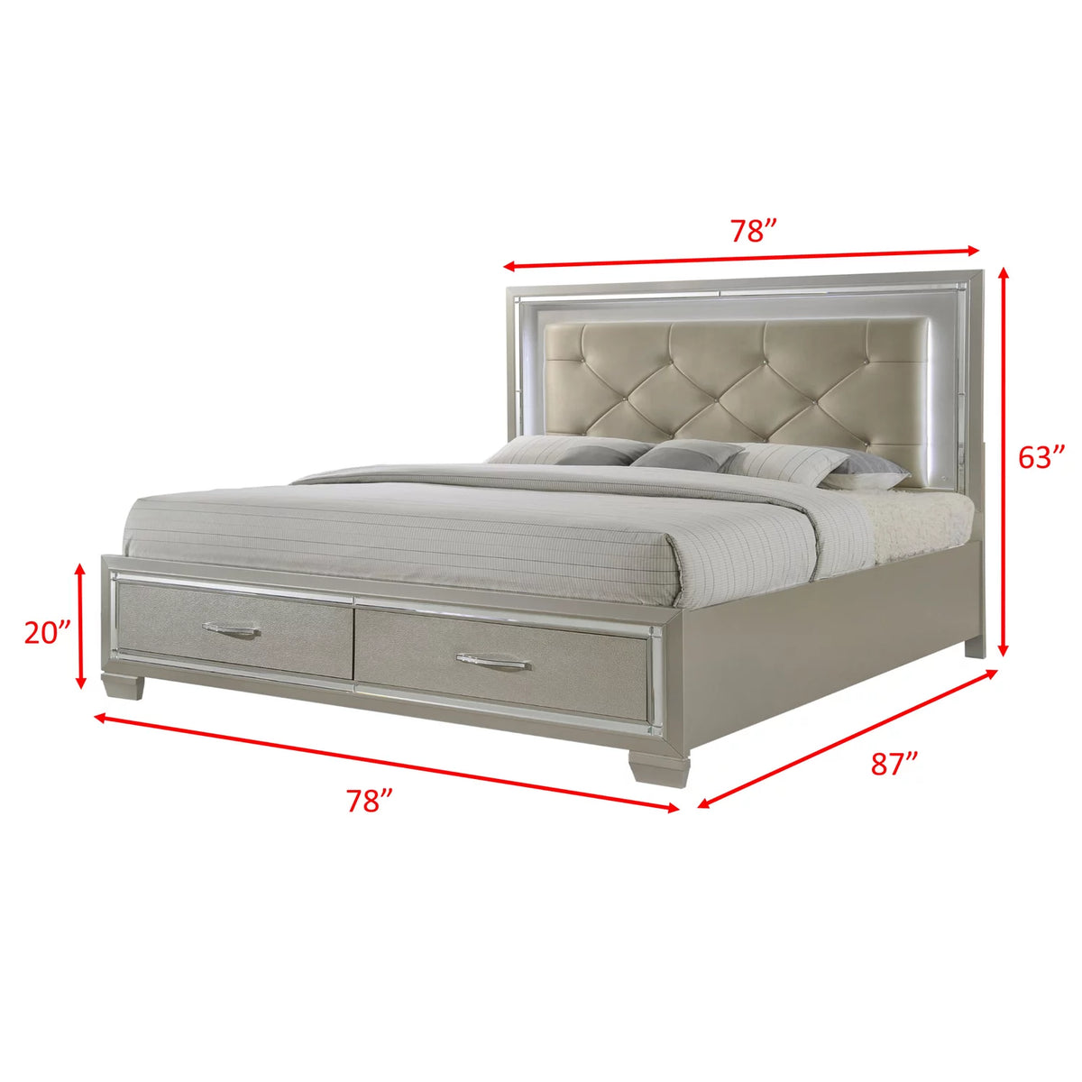 Queen Platform Storage 6PC Bedroom Set L49501