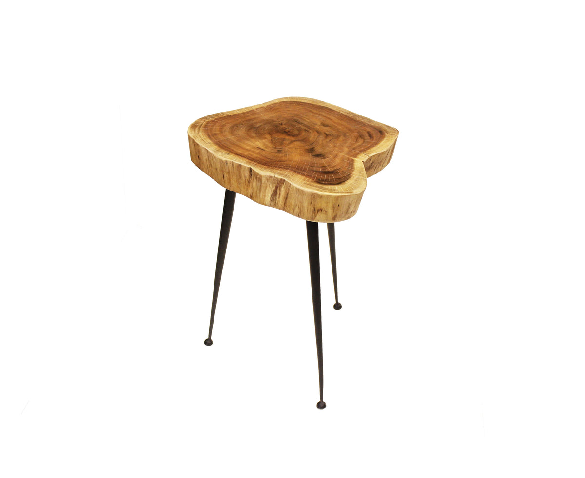 Live Edge Acacia Wood Stool/Side Table P31407