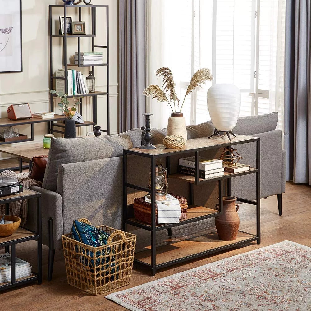 Narrow 4 Tier Wood Console Table J89848
