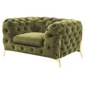 Green Fabric & Metal Accent Chair T745865