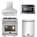 30 Dual Fuel Range, Range Hood, Dishwasher, Microwave Drawer H13856