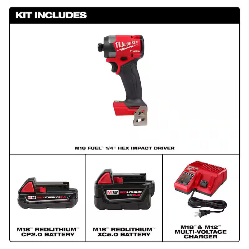 18V Brushless Cordless 1/4 in. Hex Impact Driver with Battery and Charger T15083