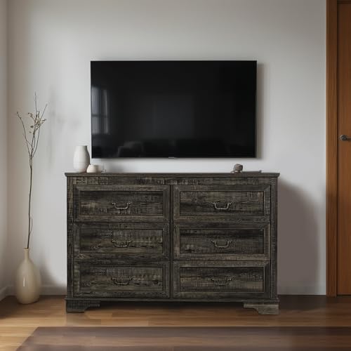 Farmhouse 6 Drawer Wood Dresser D83805