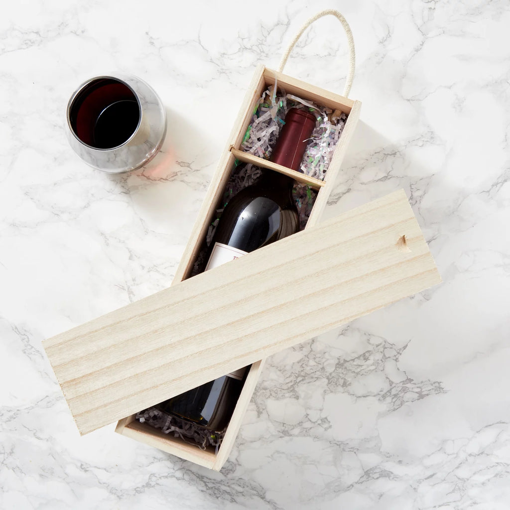 2 Pack Unfinished Wooden Wine Boxes with Handles R5733
