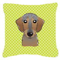Lime Green Dachshund Decorative Pillow 18 x 18 In. W4075