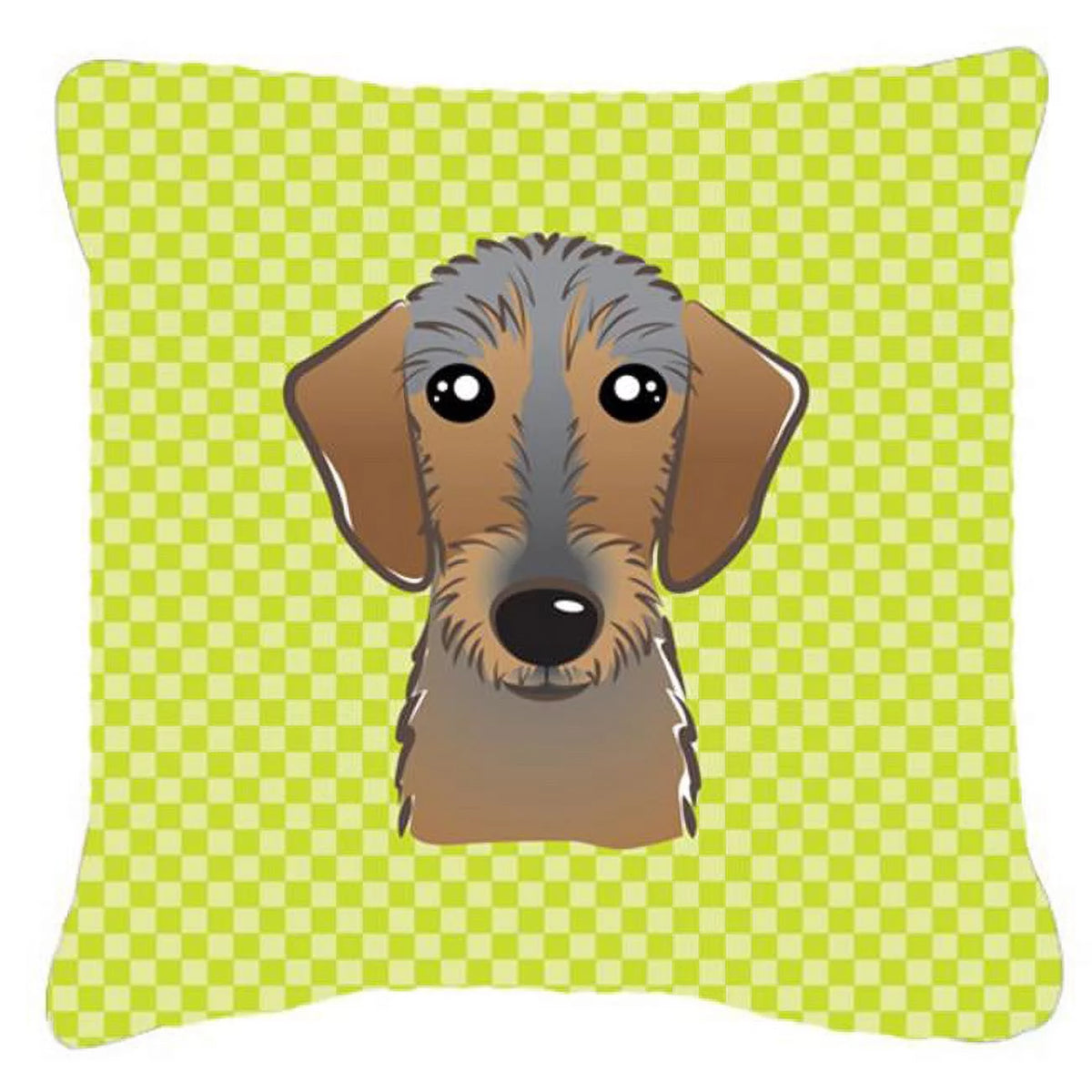 Lime Green Dachshund Decorative Pillow 18 x 18 In. W4075