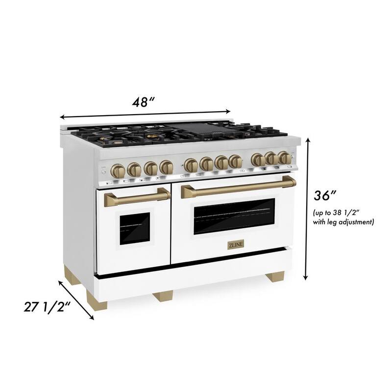 48 in. 7 Burner Double Oven Dual Fuel Range in Stainless Steel U90084