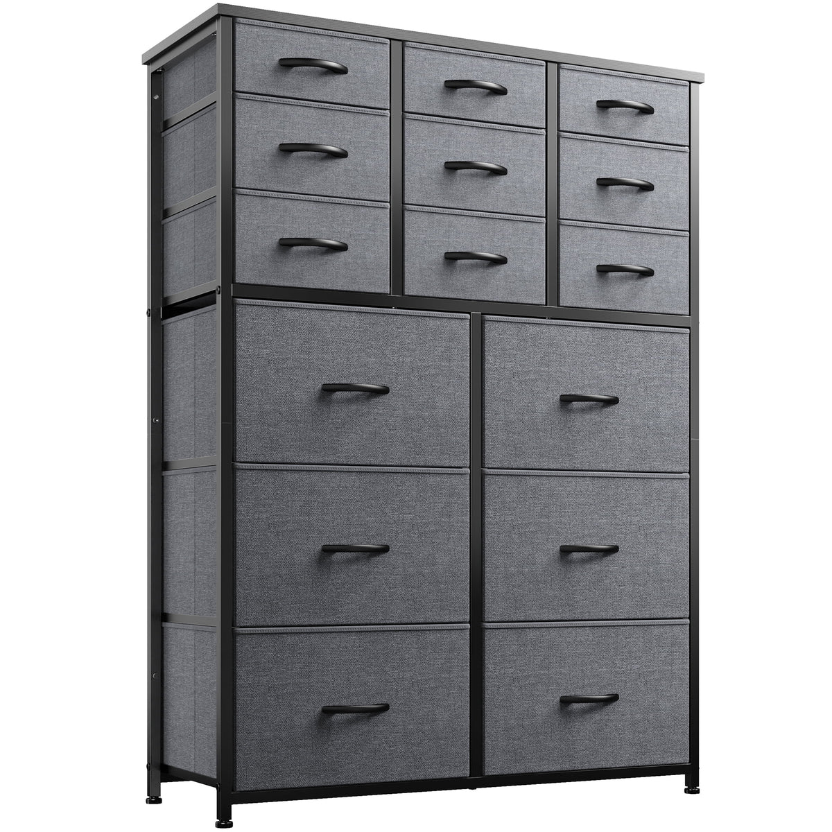 Charcoal Black 14 Drawer Tall Dresser H59787