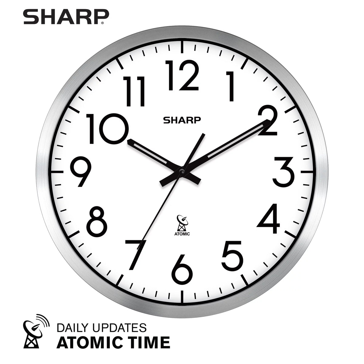 Silver Brushed Finish 12" Wall Clock A696576