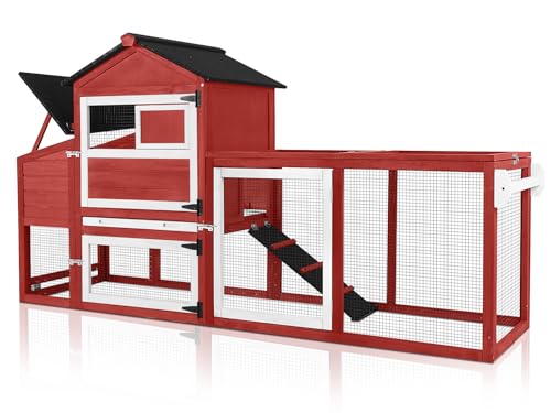 Grey Poultry Cage with Wheels, Nesting Box, Tray, and Roof H891