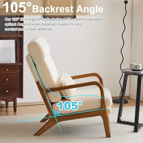 White Teddy Fleece Upholstered Accent Chair with Pillow H723