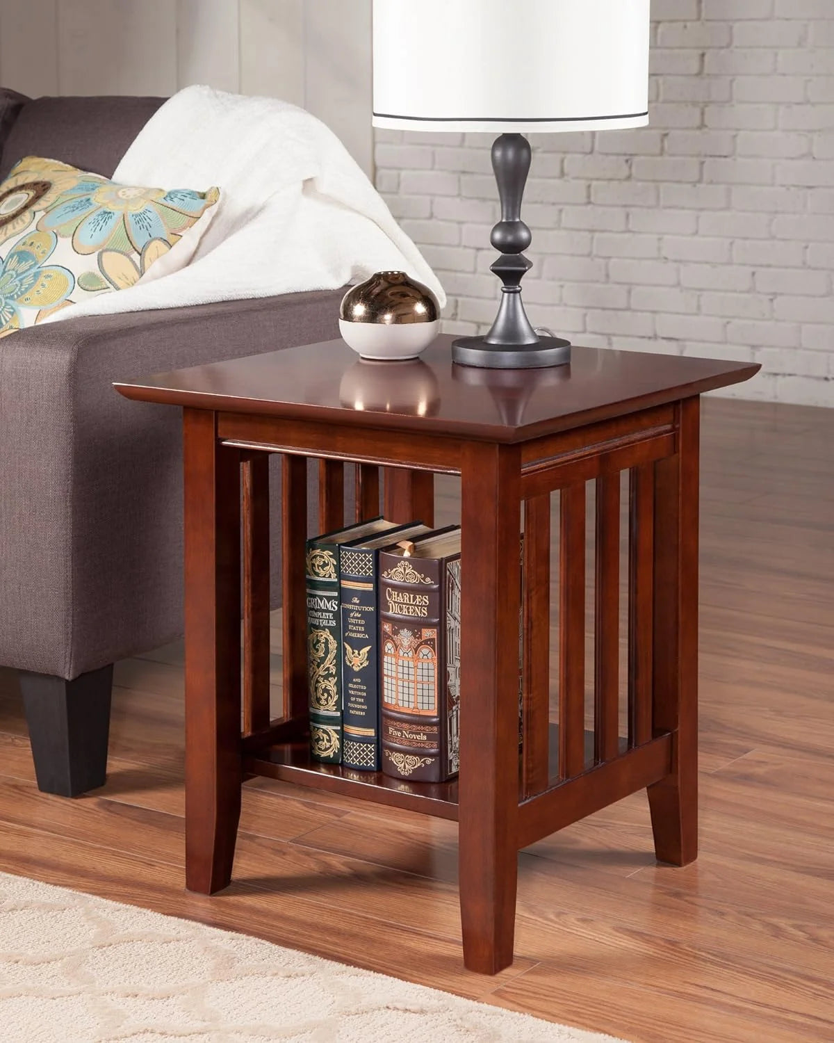 Solid Hardwood End Table 20 In Set Of 2 Walnut T1730