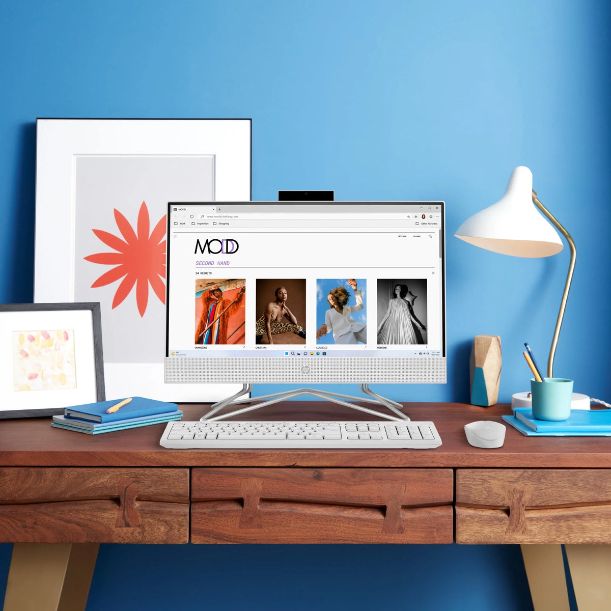 21.5 All-in-One PC, Intel Pentium, 8GB Memory, 128GB SSD, Windows 11 Home, White F856