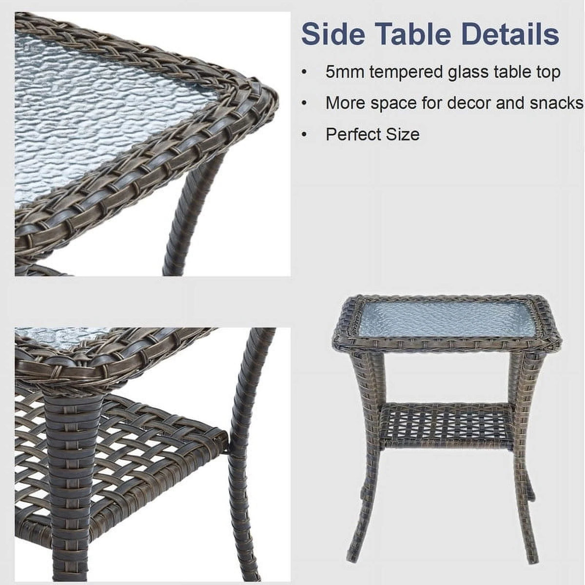 5-Piece Outdoor Swivel Rocking Chair Set with Side Table A264921