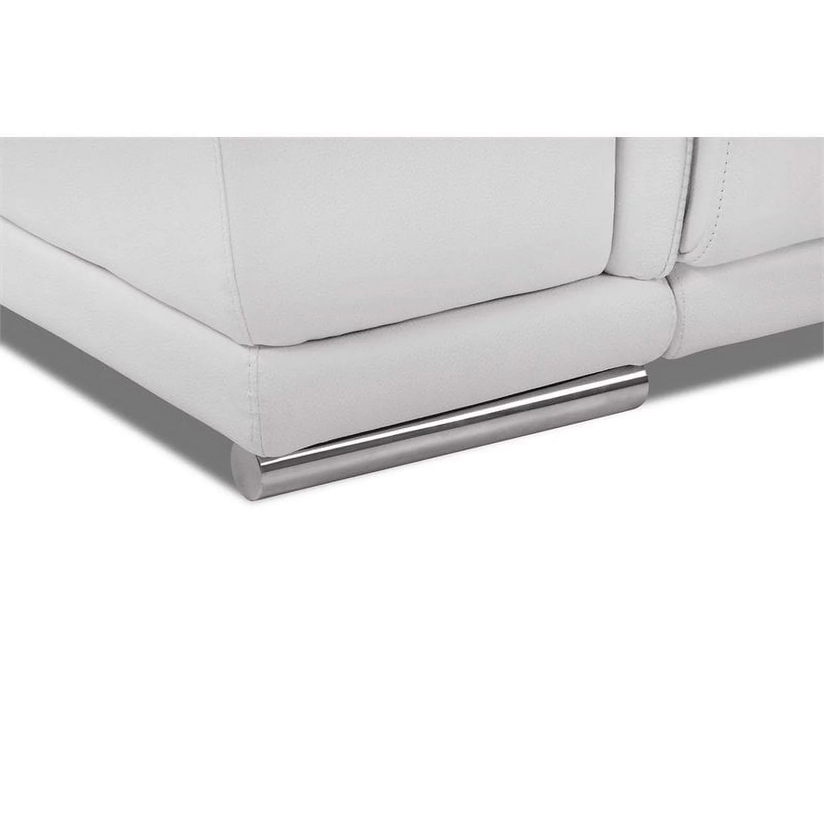 White Italian Leather Power Reclining Loveseat L4892