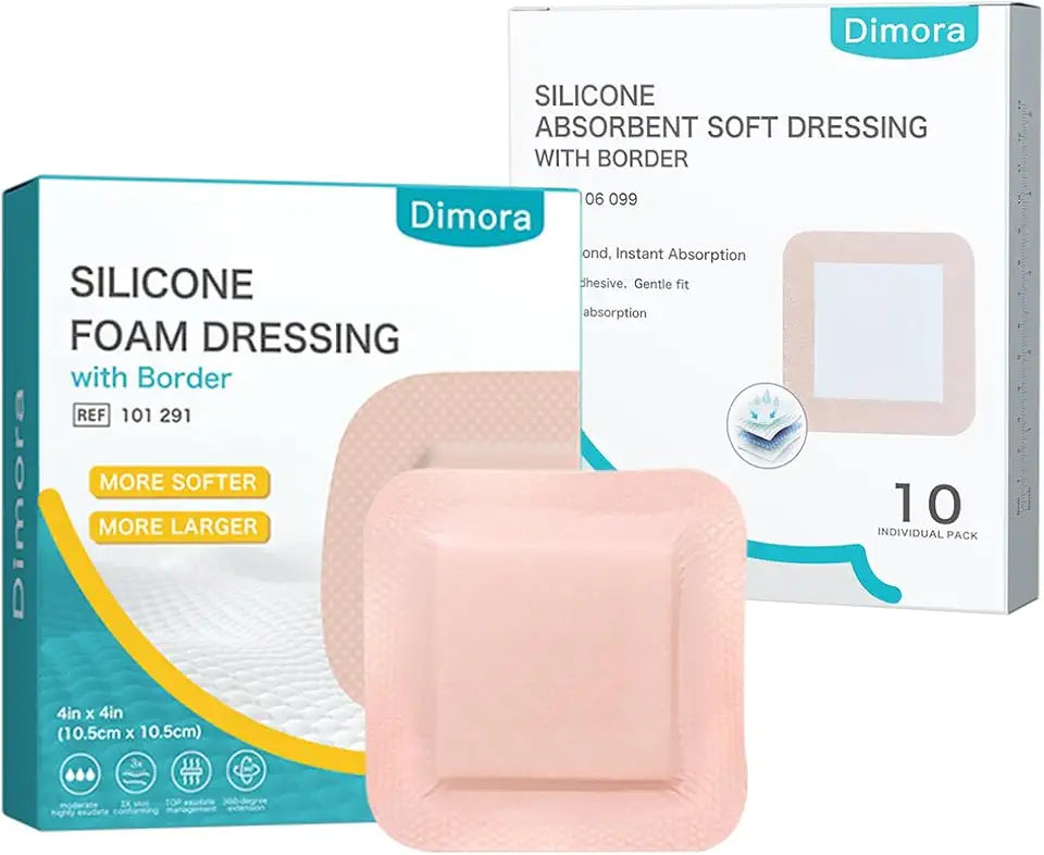 Silicone Super Absorbent Wound Dressings & Ultra Soft Silicone Foam Dressing 4"x4" V267