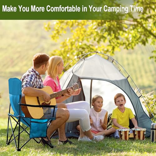 Folding Camping Chair with Cooler Bag, Blue G8176