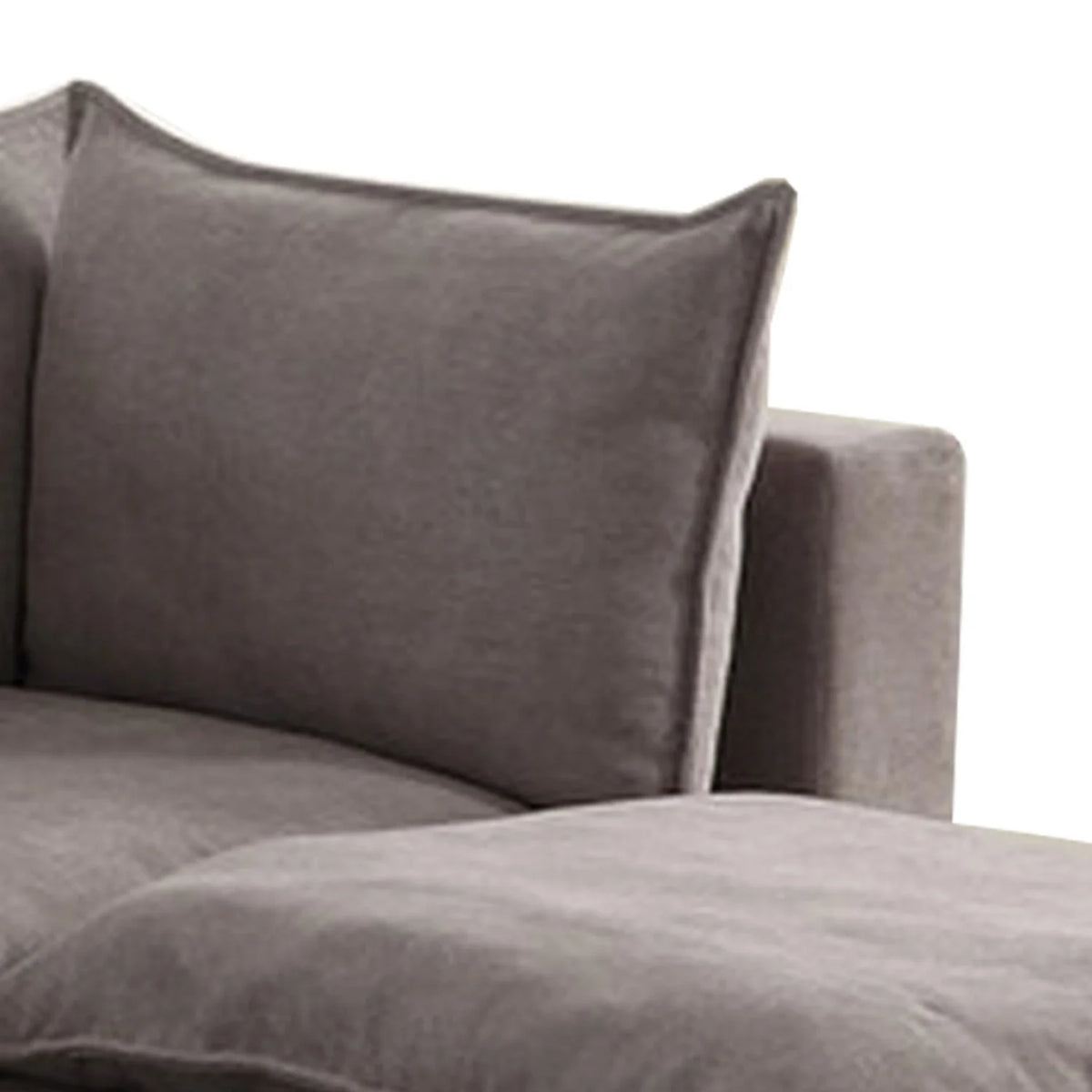 84 Inch Gray Fabric Sectional Arm Loveseat And Ottoman Set L402159