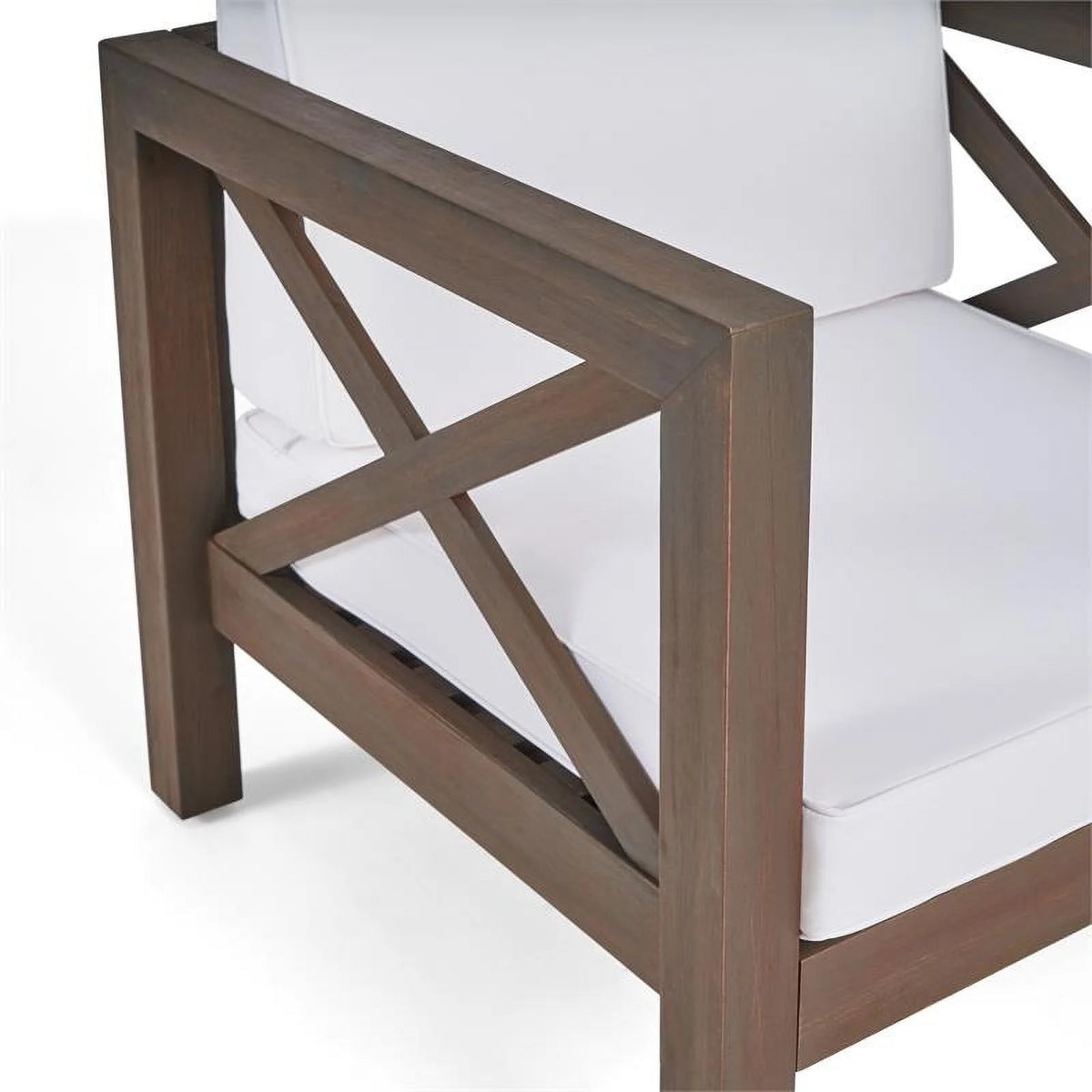 Teak & Red 4 Seater Outdoor Loveseat Chat Set W43867