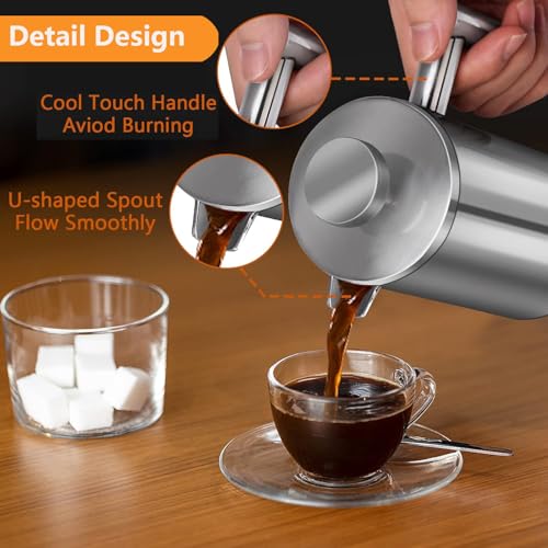 600ml Double-Wall Insulated Stainless Steel French Press B475592