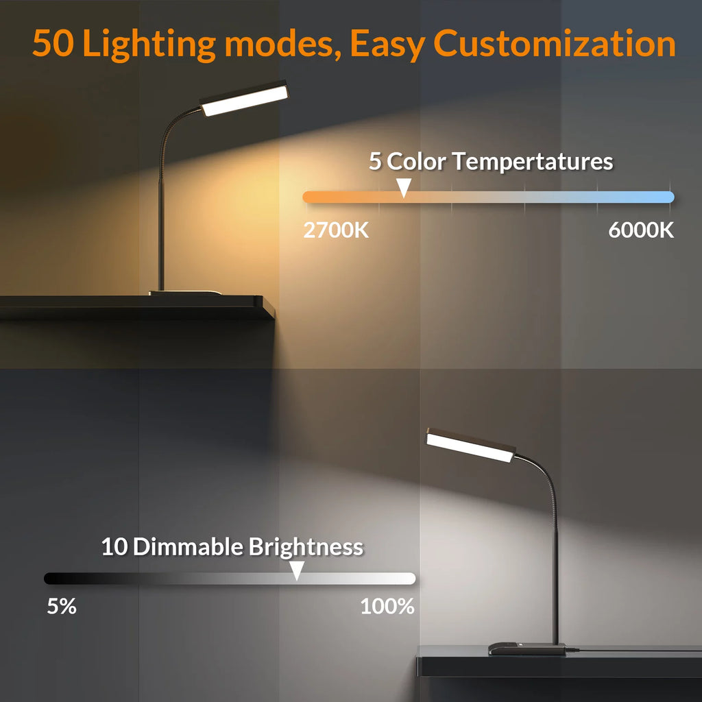800LM 12W LED Desk Lamp with 50 Lighting Modes G401