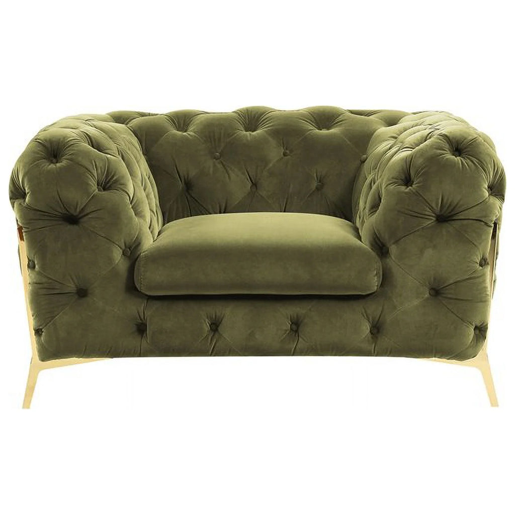 Green Fabric & Metal Accent Chair T745865