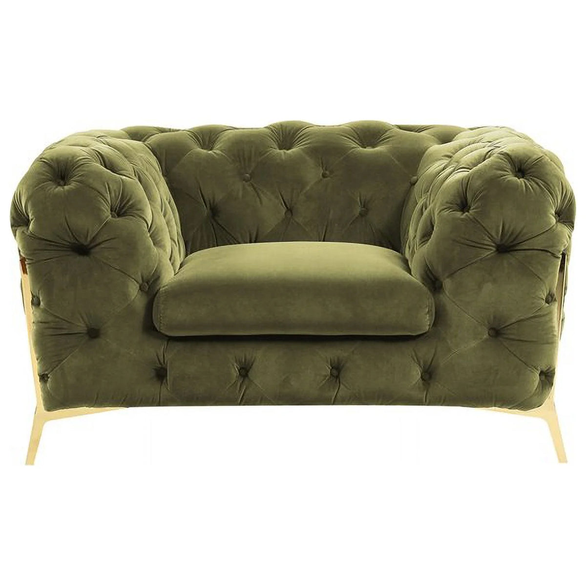Green Fabric & Metal Accent Chair T745865