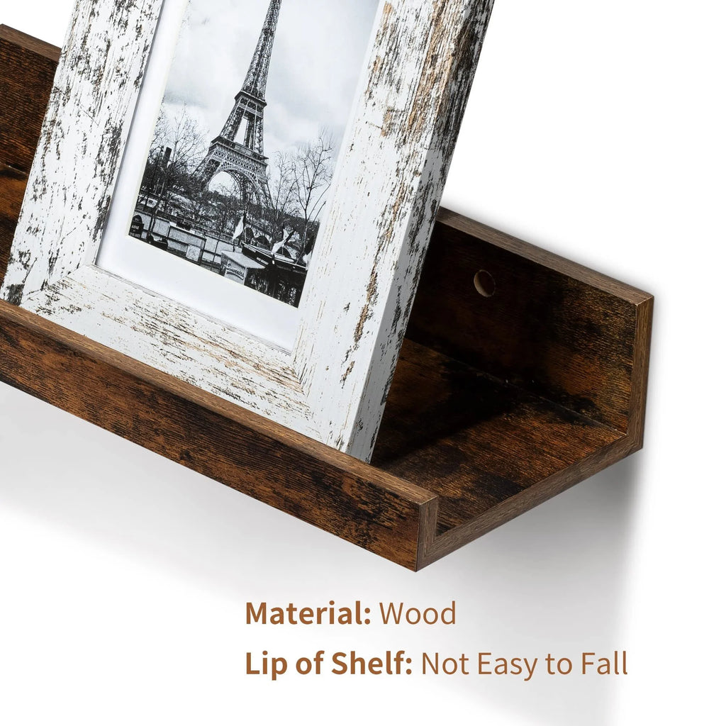 Black Wood Floating Shelves Set of 5 D350827
